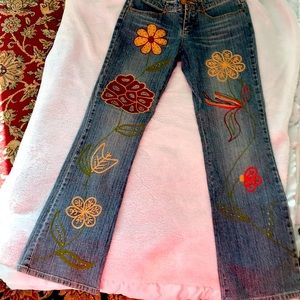 Floral vintage jeans